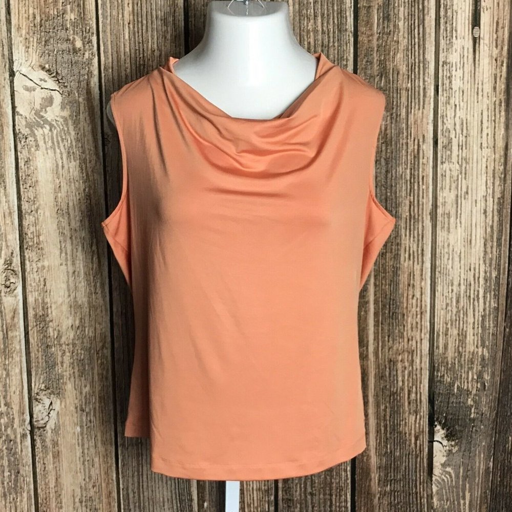 Nue Options Women's Shirt Blouse ~ Sz L ~ Orange